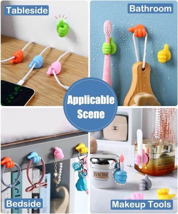 1-4-10pcs-silicone-thumb-wall-hook-cable-management-wire-organizer-clips-wall-hooks-hanger-storage-holder-for-kitchen-bathroom