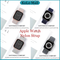 สายผ้าไนลอน iwatch 1/2/3/4/5/6/7 se สายรัดลายคลื่นแอ apple watch สายนาฬิกาปรับได้