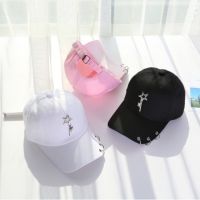 COD DSFGERRTYTRRE Korean version of the round five-pointed star baseball cap wild black hip-hop hat hipster men and women summer sun hat cap