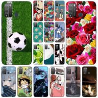 ที่ครอบลายฟุตบอลที่น่ารักน่ารักสำหรับ Tecno Pop 5X 5C Tecno Pop 5S เคสโทรศัพท์ป้องกันเคสมือถือซิลิโคนนิ่ม