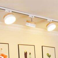 ไฟติดตาม LED ไม้นอร์ดิก12วัตต์โคมไฟรางนำพาเลทเพดาน3สีสำหรับห้องนั่งเล่นอุปกรณ์ตกแต่งห้องครัวห้องนอน