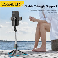 Essager แบบพกพา Selfie Stick พับไร้สายบลูทูธศัพท์ Selfie Stick ขาตั้งกล้องเติมแสงโคมไฟสำหรับ Android IOS TikTok