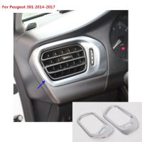 For Peugeot 301 2014 2015 2016 2017 car detector trim ABS chrome front left+right Air conditioning Outlet Vent frame parts 2pcs