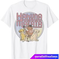 【New】ผลิตภัณฑ์ใหม่เสื้อยืดโอเวอร์ไซส์ธรรมดา2022 ดิสนีย์ หญิง Disney Lion King Retro Hakuna Matata Simba And Friends T-Shirt