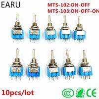 10ชิ้นสวิตช์ปิดเปิด DIY เปิด-ปิด/เปิด-ปิด3Pin 3ตำแหน่ง MTS-102 MTS-103 AC 125V/6A 250V/3A ปุ่มเปิด/ปิดไอโฟนสวิตช์รถ