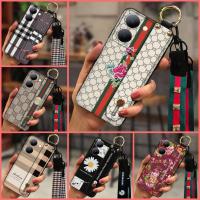 New Arrival protective Phone Case For VIVO Y78 5G China Wristband New Anti-knock Plaid texture Simple Phone Holder TPU