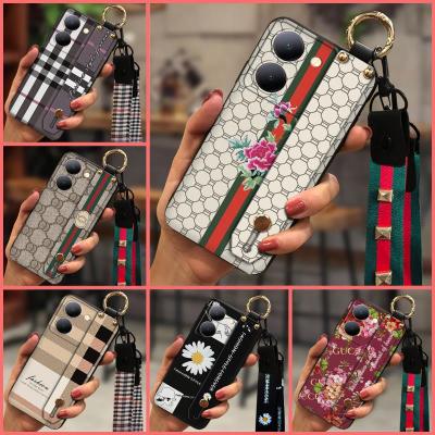 New Arrival protective Phone Case For VIVO Y78 5G China Wristband New Anti-knock Plaid texture Simple Phone Holder TPU