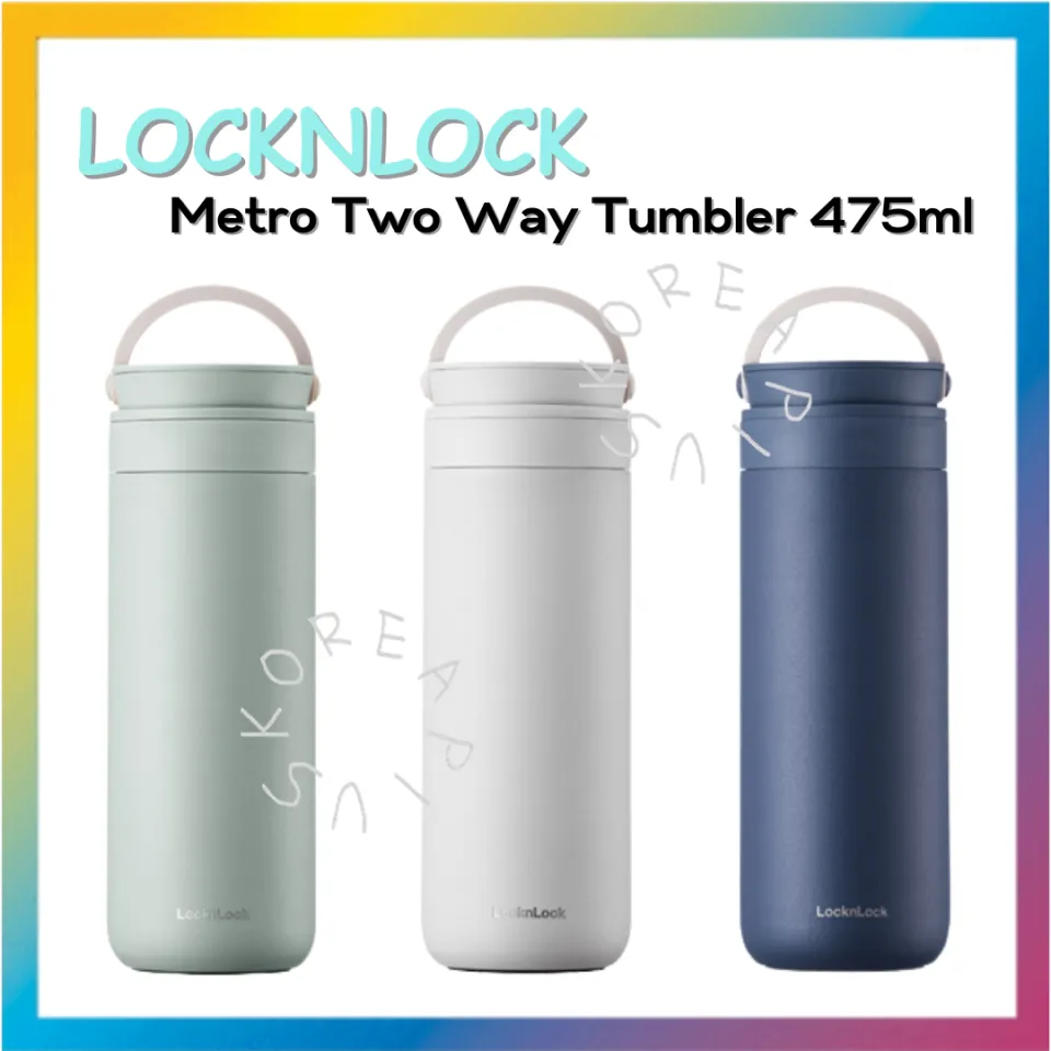 LocknLock Metro Two Way Tumbler Handle Cup Water Bottle Stainless