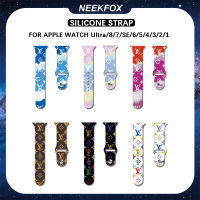 NEEKFOX สายซิลิโคนพิมพ์ลายสำหรับสายคาด Apple Watch 49มม. 45มม. 41มม. 44มม. 40มม. 42มม. 38มม. สำหรับ IWatch Series 8 7 SE 6 5 4 3 2 1อุปกรณ์สายรัด