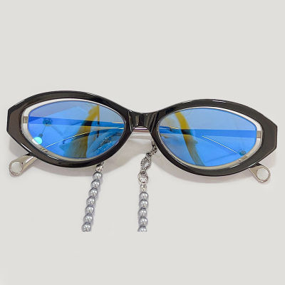 Sale Gold Chain Sunglasses Shield Party Acetate 5424 Women Sun glasses Rimless goggles nd Designer Steampunk Rimless Glasses