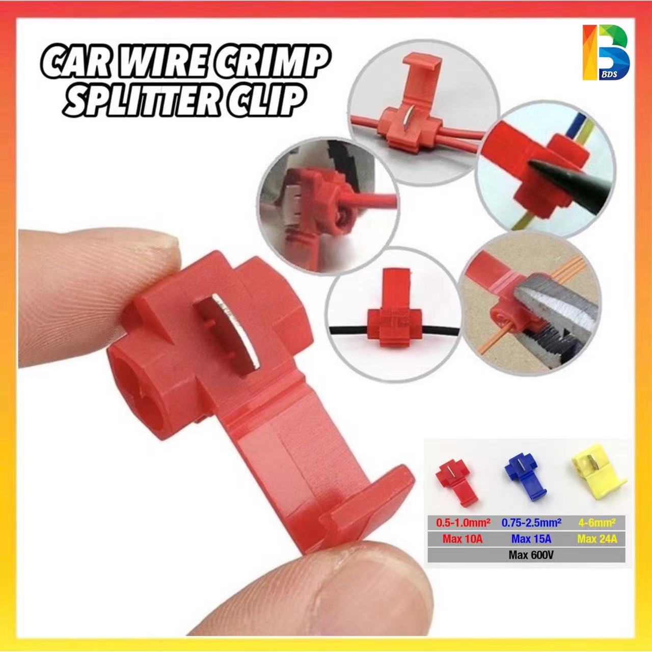 CAR wire CRIMP SPLITTER CLIP Score Lock Quick Splice Terminal Lock Quick Connection Wire Connector