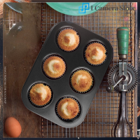 เหล็กคาร์บอน Cupcake Pan ไม่ติด Baking Pan Black Quick Release มัฟฟินกระป๋องถาดสำหรับ Home Kitchen