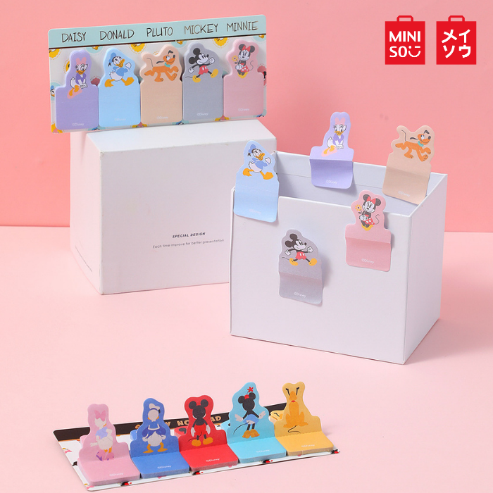 Miniso x Mickey - Color Sticky Notes 30 Sheets Five Colors/Multi Color ...