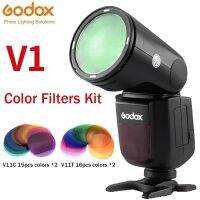 Godox ชุดการปรับอุณหภูมิสีชุดบอกผลกระทบสี V11T V11C สำหรับ H200R V1 AK-R1แฟลชแบบกลม30ชิ้นตัวกรองสีเจล