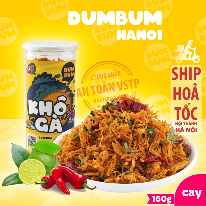 Khô gà lá chanh xé cay 160g DumBum đồ ăn vặt Hà Nội – Dum Bum >>> top1shop >>> lazada.vn