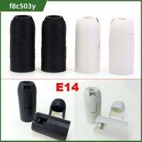 F8C503Y 5PCS สีดำสีขาว ที่วางโคมไฟใน E14 พลาสติกทำจากพลาสติก กลมกลมๆ ฐานหลอดไฟสำหรับหลอด ของใหม่ ซ็อกเก็ตโคมไฟ E14