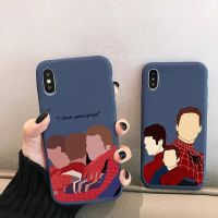 (Phone case) Spider Man No Way Home Marvel เคสโทรศัพท์สำหรับ iPhone 13 12 Mini 11 Pro XS MAX X XR 7 8 6 Plus Candy สีฟ้าซิลิโคน