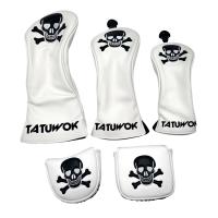 Golf Skull Pattern Head Cover Driver Head Covers Fairway Wood Head Covers Hybrid Head Covers Putter Cover Pu Leather