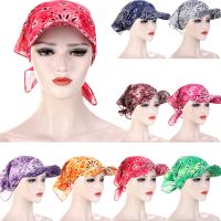 Men Cotton Colors Cap Hat Bandana Hedging Caps Printed Hats with Brim Scarf Turban Headwear