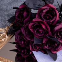 Gothic Black Rose Artificial Flowers Simulation Flowers Valentine Gift Wedding Flowers Home Decoration Roses Photo Props Artificial Flowers  Plants