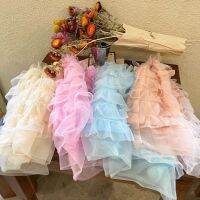 Wholesale 2023 Spring Summer Mesh Long Kids Girls Cake Skirt 4 Colors