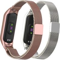 [ladies jewelry]สายรัดสำหรับ Xiaomi Mi วง4 5 6ข้อมือสร้อยข้อมือโลหะแม่เหล็กสแตนเลส Pulseira MIband สำหรับ Mi วง6 MiBand 5 4สายรัดข้อมือ