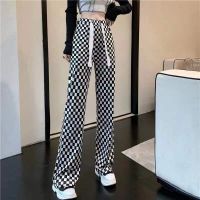 New Summer Wide-Leg Pants For Women Loose Leggings High Waist Mopping Pleat Design Pants Lady Casual Drawstring Long Trousers