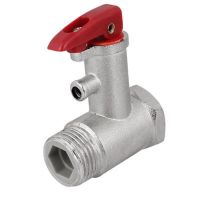 Red Lock Lever Silver Tone Metal Safety Valve 0.7Mpa for Electric Water Heater