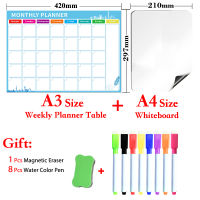Magnetic Monthly Planner Table and Magnetic Whiteboard Dry Erase Calendar White Board Fridge Sticker Message Board