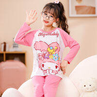 Lingerie Nightwear Panties Child Polyester Lounge Wear Korean Pajama Kids Pyjamas Set Anime Pajamas