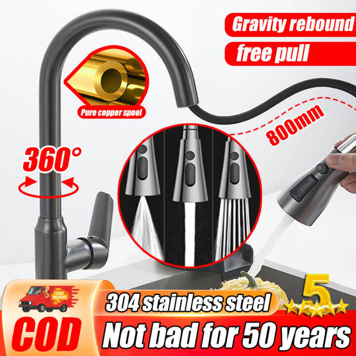 Lifetime warranty 304 Stainless Steel PullOut Kitchen Faucet Kitchen