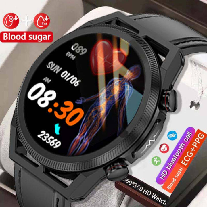 2023 New Health Smartwatch Ecg+ppg Non-invasive Blood Glucose Uric Acid 