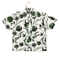 ต้นฉบับ Patagonia High-end new online correct JACQUEMUS 20SS artichoke floral retro print shirt short-sleeved Hong Kong style casual fashion