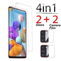 9H 4 in 1 Tempered Glass For Samsung A20 A20S A21 A21S A22S A23 Screen Protector Glass For Galaxy A22 4G 5G Camera Film