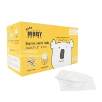 BABY MOBY - Sterile Gauze Pads ผ้าก๊อซ สเตอไรส์ ผ้าก๊อซเช็ดฟัน เช็ดลิ้นเด็ก เช็ดลิ้น แบบกล่อง 40 ซอง