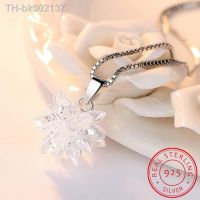 ☃ New Arrivals 925 Sterling Silver Luxury Zirconia Lotus Flower Necklaces Pendants For Women Fashion sterling-silver-jewelry