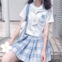 【CW】 Sweet GirlSchool Uniform JapaneseStudentCostumesGirls JK Uniforms ClassicShirt amp;Skirt Set