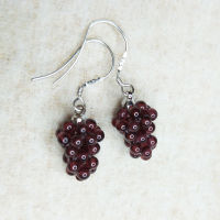 KYSZDL Natural Garnet Round Bead Hand Knitting Earrings Women s 925 Sterling Silver Fashion Earring Jewelry Gifts