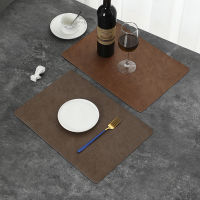 Luxury PU Leather Placemat Waterproof Wear-resistant Oil Resistant Heat Insulating Cowhide Dining Mat Coffee Table Decor