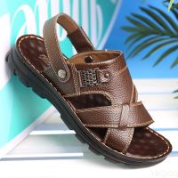 Mens Sandals 2022 Summer New Hot Sale Waterproof Anti-slip Leather Sandals Soft Sole Slippers Breathable Casual Shoes