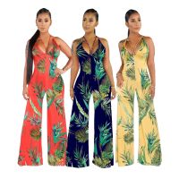 COD DSFERTEREERRE Sexy Sling V Neck Women Ladies Floral Jumpsuits Long Pants