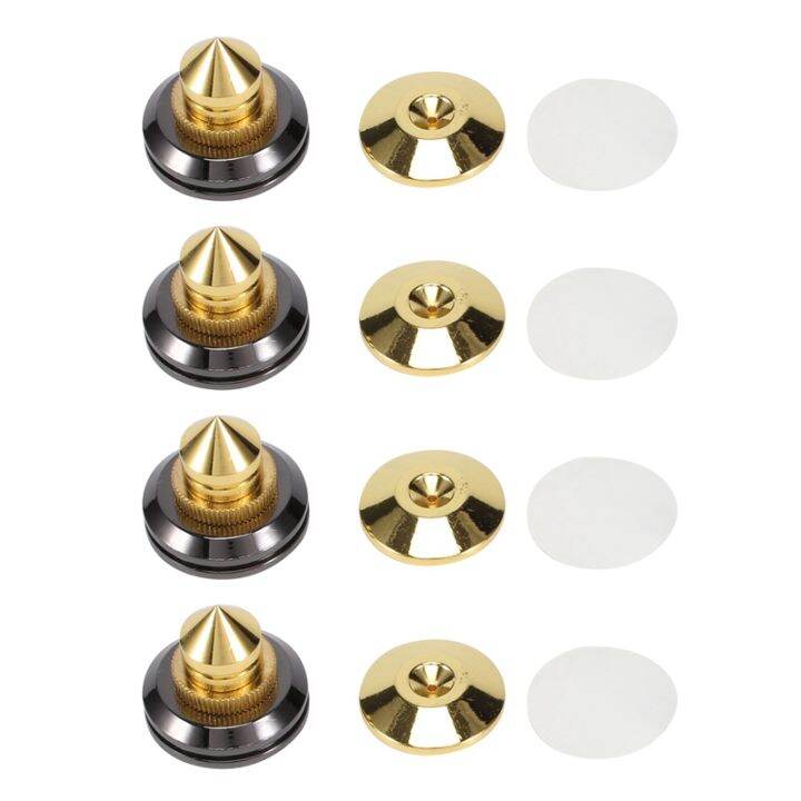 4 Set Gold Speaker Spike with Floor Discs Stand Foot Isolation Spikes