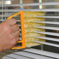 แปรงทำความสะอาดหน้าต่างไมโครไฟเบอร์ที่มีประโยชน์ Air Conditioner Duster Cleaner Washable Venetian Blind Blade Cleaning Cloth Window