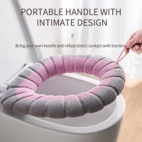 Universal Toilet Seat Toilet Seat Cushion Thick Plush O-shaped Toilet Seat Toilet Cover with Handle Nordic Bathroom Accessories