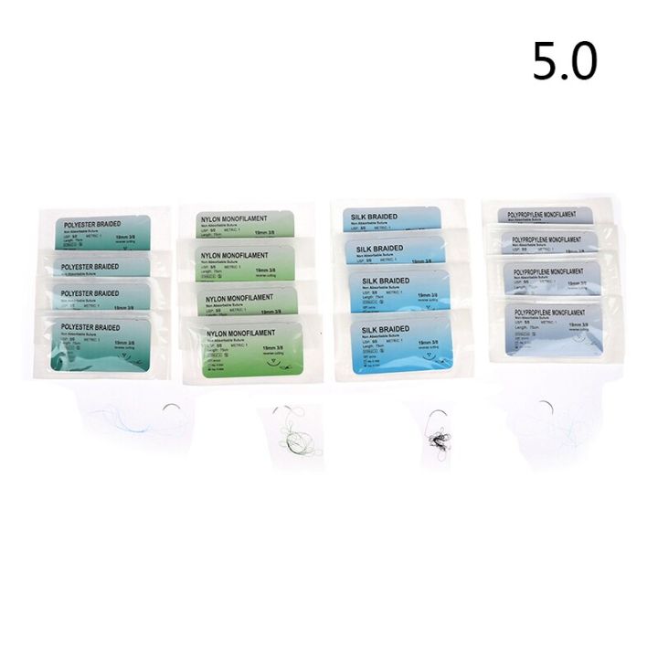 6-12pcs-bag-5-0-medical-needle-suture-nylon-monofilament-thread-surgical-practice-kit-teaching-demonstrations-exercises