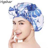 Bow-knot Shower Caps Women Cute Waterproof Bath Hats Face Washing Make-up Moisture Proof Double Layer Head Cover Hair Bonnet New Showerheads