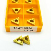 เครื่องมือคาร์ไบด์ TCMT110204 VP15TF UE6020 US735 เครื่องตัดมิลลิ่งภายใน TCMT 110204 CNC ใส่เครื่องกลึงโลหะ เครื่องมือ 10PCS