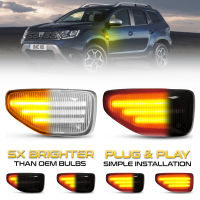 2x LED Dynamic Side Marker Turn Signal Light For Dacia Sandero 2 Logan 2 Duster 2 Renault Stepway Amber Indicator Repeater Lamps