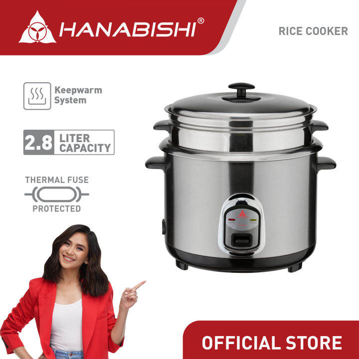 Hanabishi Rice Cooker HHRCPSS Pure stainless steel Good for 7 to 15