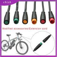 CHIZH 9มม. สำหรับ eBike bafang สายเคเบิลเสริม ขั้วต่อฐาน ขาจอแสดงผล สายเคเบิล2/3/4/5/6Pin ขั้วต่อกันน้ำ